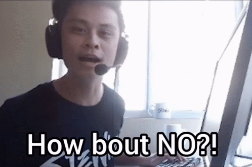Man With Headphones Saying How Bout No