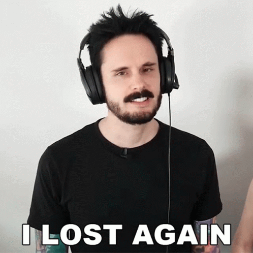 Man With Headphones Saying I Lost Again GIF