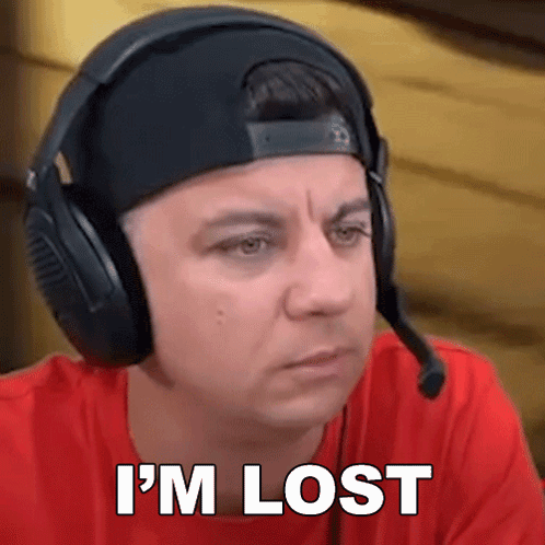 Man With Headphones Saying I'm Lost GIF