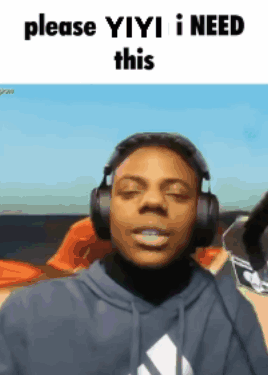Man With Headphones Saying Please Yiyi I Need This GIF