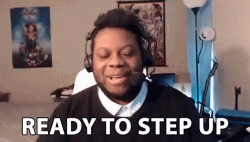 Man With Headphones Saying Ready to Step Up