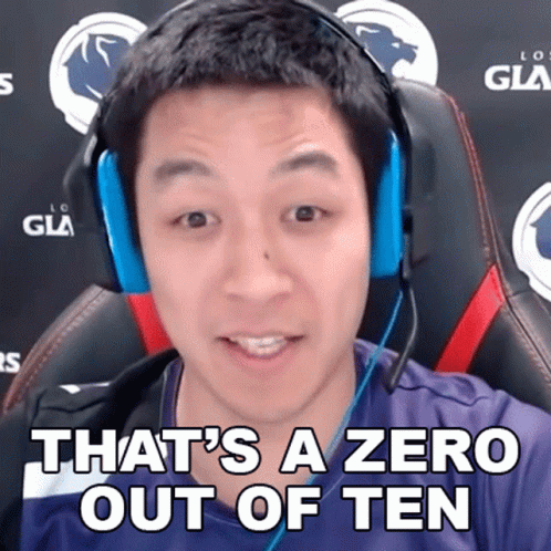 Man With Headphones Saying That's a Zero Out of Ten