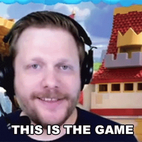 Man With Headphones Saying This Is The Game In Front of Castle