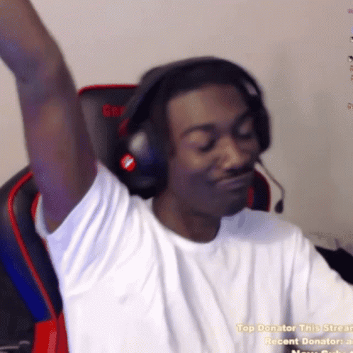 Man With Headphones Saying Top Donator