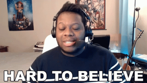 Man With Headphones Says Hard To Believe GIF