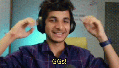 Man With Headphones Smiling Says Ggs