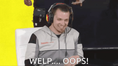 Man With Headphones Welp Oops GIF