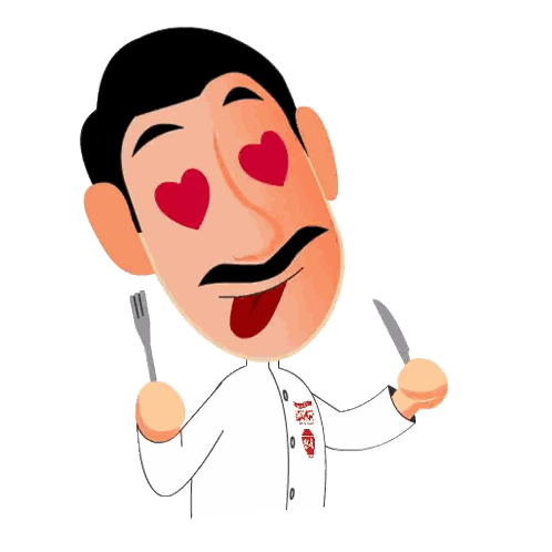 Man with Hearts in Eyes Saying Sedap Giler Pak Aji