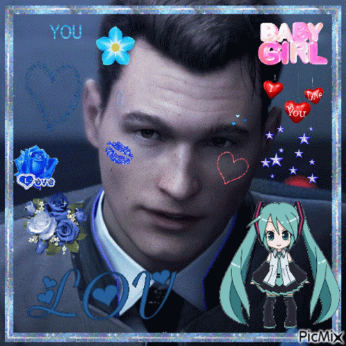 Man with Hearts Saying Baby Girl