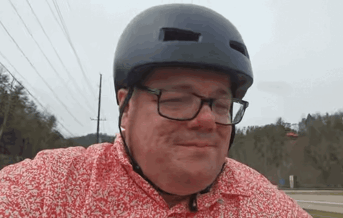 Man With Helmet And Glasses Smiling GIF