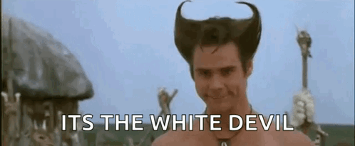 Man with Horns Saying White Devil