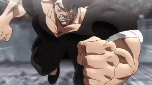 Man With Huge Fist Running in Air