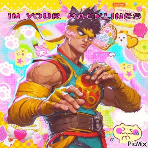Man With In Your Backlines Text