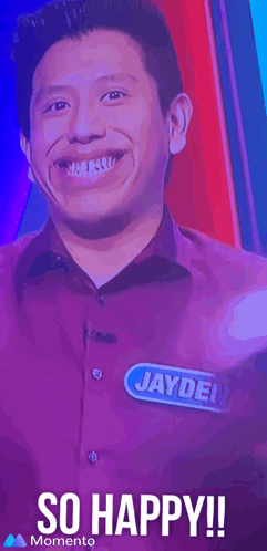 Man With Jayden On Shirt Smiling GIF
