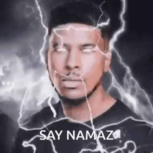 Man With Lightning And Say Namaz GIF