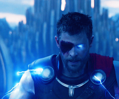 Man with Lightning Bolts from Eyes
