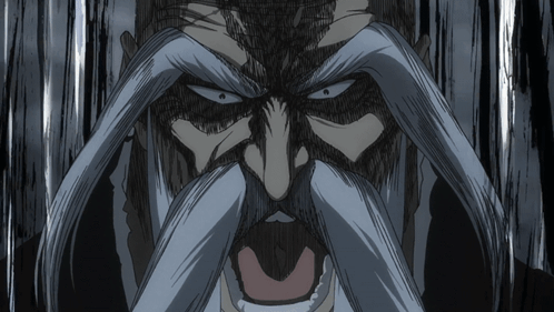 Man With Long Beard and Mustache Open Mouth