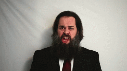 Man With Long Beard In Suit And Tie GIF