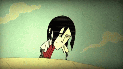 Man with Long Black Hair and Red Shirt