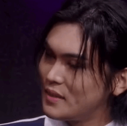 Man With Long Black Hair Making Funny Face GIF