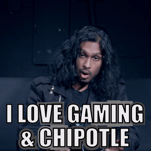 Man with Long Black Hair Says Loves Gaming and Chipotle