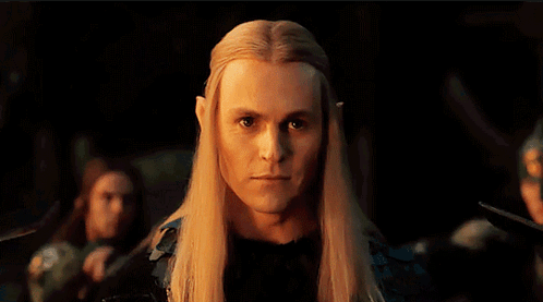 Man With Long Blonde Hair and Ears Looking at Camera