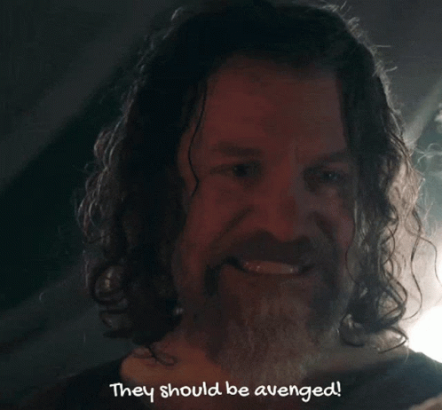 Man With Long Curly Hair And Beard Says Its Gonna Be Me That Does The Avenging GIF