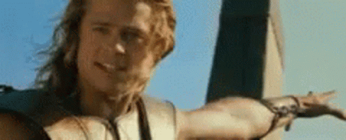 Man With Long Hair And Beard By Pyramid GIF