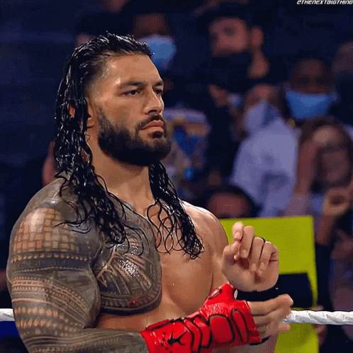 Man With Long Hair And Beard In Wrestling Ring GIF