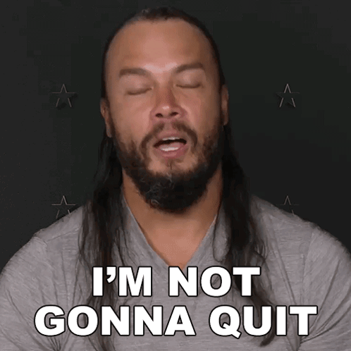 Man With Long Hair And Beard Saying Im Not Gonna Quit GIF