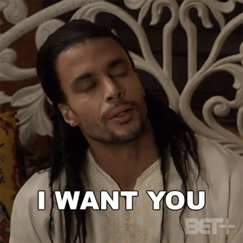 Man With Long Hair And Beard Says I Want You GIF