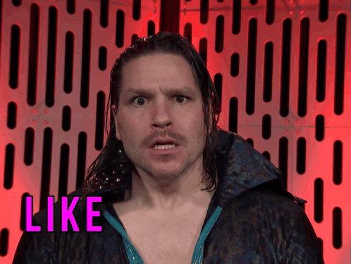 Man With Long Hair And Moustache Saying Like GIF