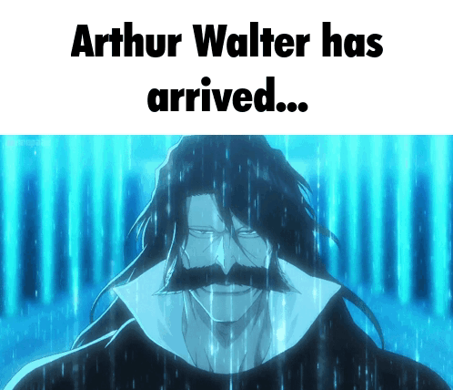 Man With Long Hair And Mustache Arthur Walter Has Arrived GIF