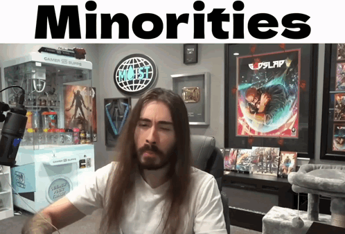 Man With Long Hair at Microphone Minorities