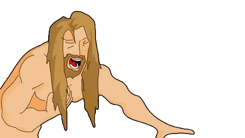 Man with Long Hair Blowing Smoke