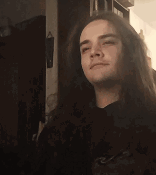 Man With Long Hair Eyes Closed GIF