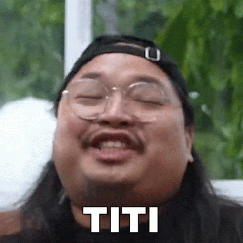 Man with Long Hair Glasses Funny Face Titi