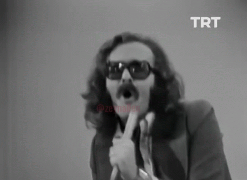 Man With Long Hair Mustache Sunglasses Suit GIF