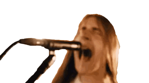 Man with Long Hair Singing