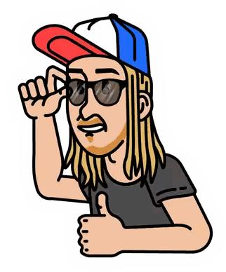 Man With Long Hair Sunglasses Hat Thumbs Up