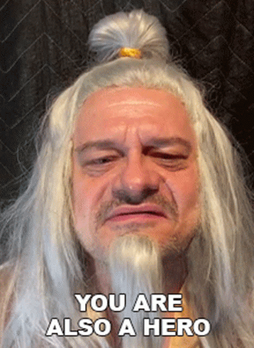Man With Long White Hair and Beard Says You Are Also a Hero