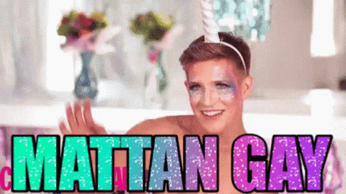 Man With Makeup And Unicorn Horn In Bathtub GIF