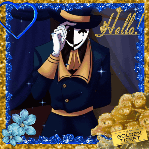 Man With Mask and Golden Ticket