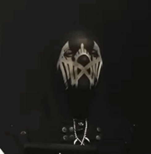 Man With Mask in Black and White