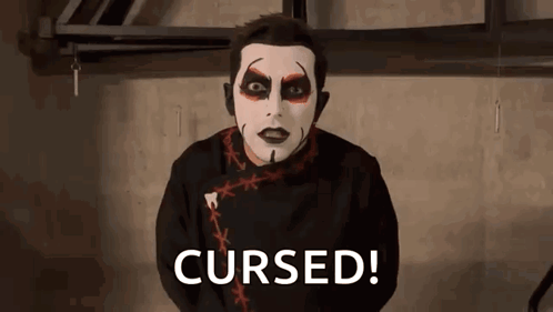 Man with Mask Saying Cursed