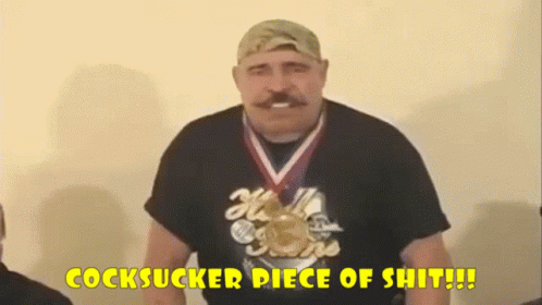 Man With Medal Says Cocksucker Piece Of Shit