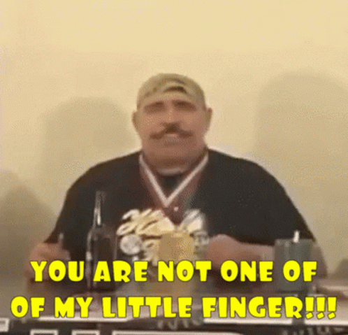 Man with Medal Says Not One of My Little Finger