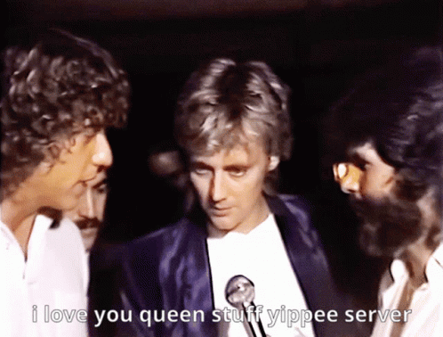 Man with Microphone Saying I Love You Queen
