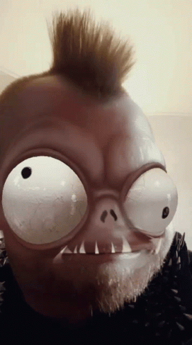 Man With Mohawk As Cartoon Monster GIF