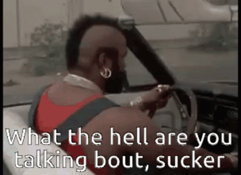 Man With Mohawk Driving Says What The Hell Are You Talking Bout Sucker GIF